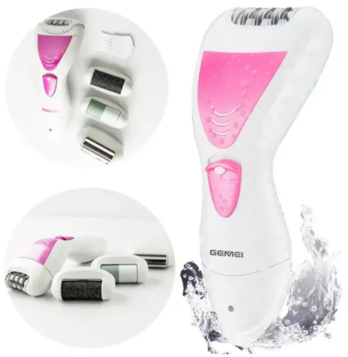 

Эпилятор женская на аккумуляторе 4 в 1 бритва с двойным лезвием, 2 насадки Gemei GM 7006