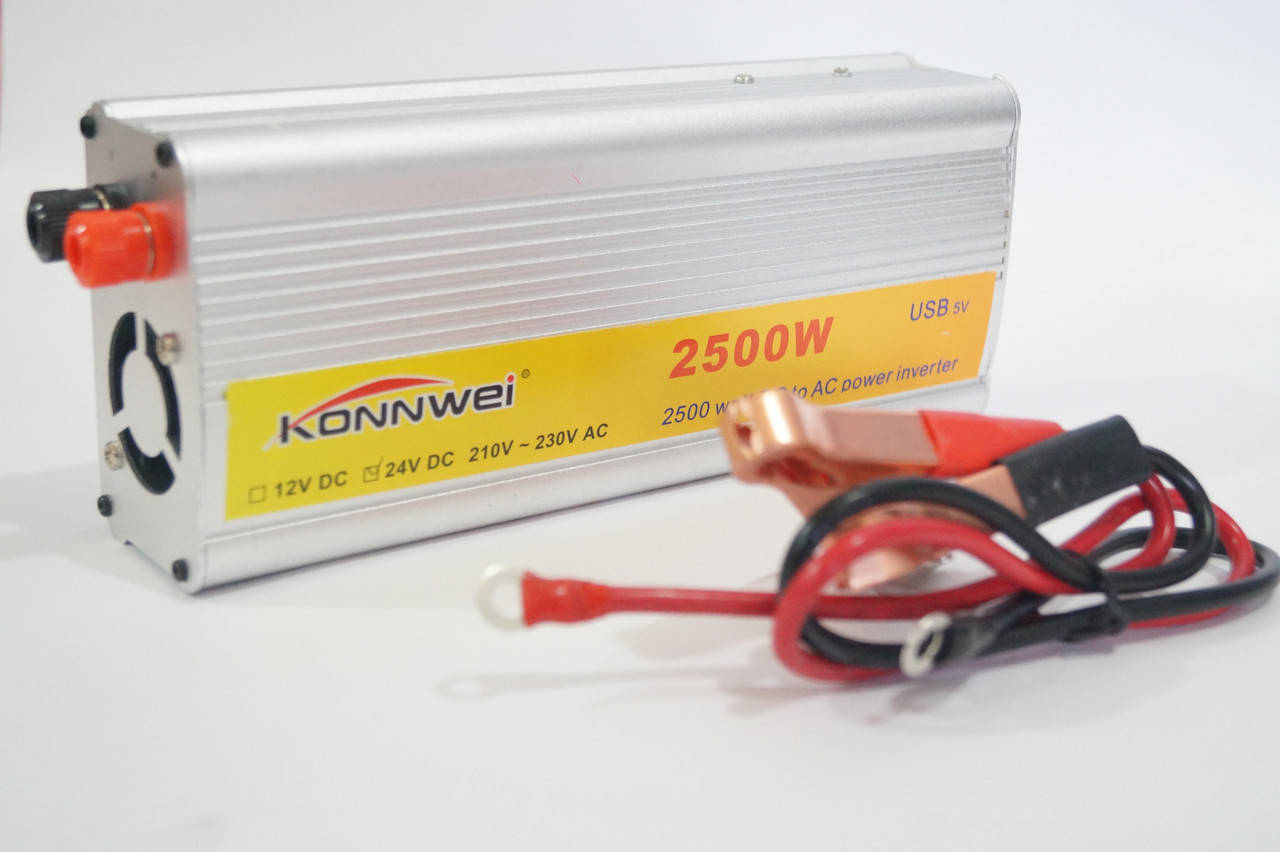 

Преобразователь Konnwei 2500 (Инвертор) 2500W 24V в 220V Invertor