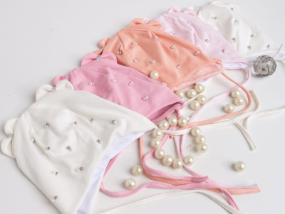 

Бавовняна шапка для дівчаток немовлят на весну - Артикул 2580, Разные цвета