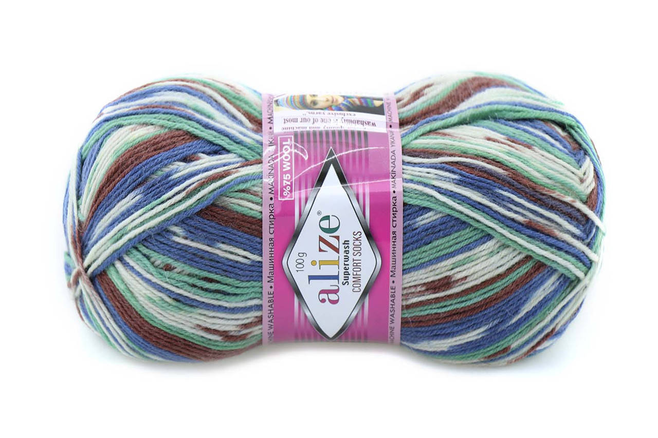 

Alize Superwash, №7653, Секционное крашение