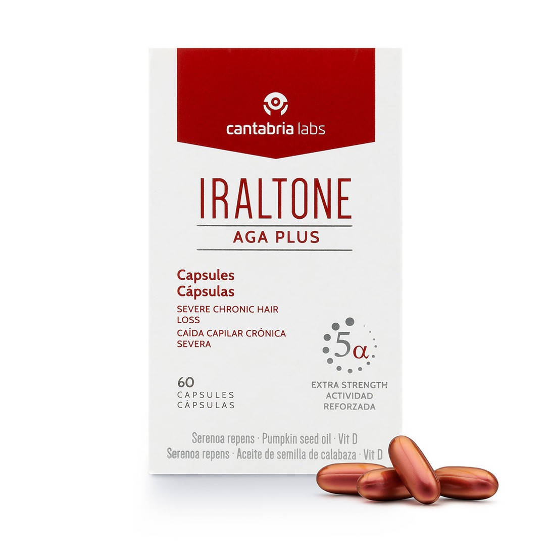 

Капсулы для лечения выпадения волос Iraltone Aga Plus Capsules,1х60 шт Cantabria Labs