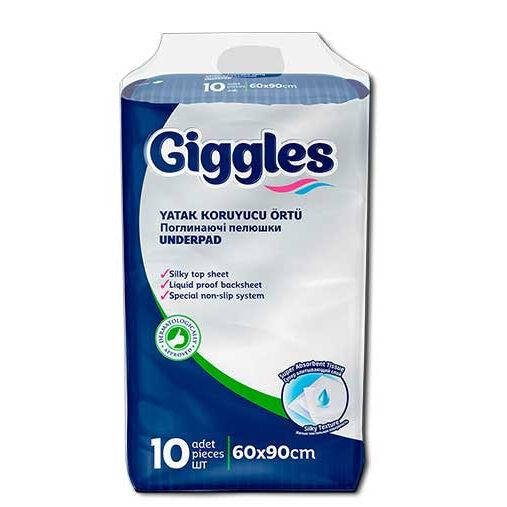 

Гигиенические пеленки Giggles 60*90 (10 шт) пеленки одноразовые гиглес