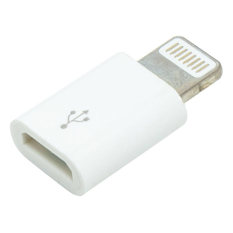 

Переходник PowerPlant micro USB (F) - Lightning (M)