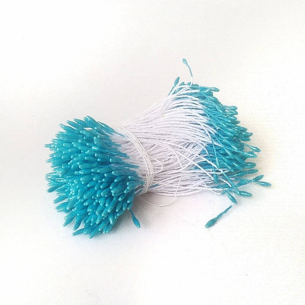 

Тычинки длинные 60 штук(120 головок).Мелкие. Цвет бирюзовый