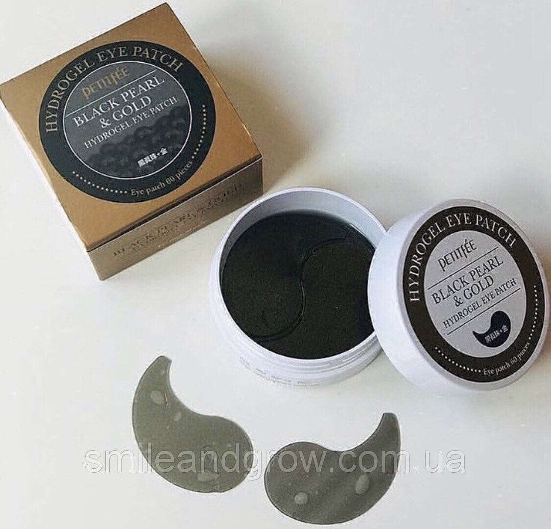 

Petitfee, гидрогелевые патчи с чёрным жемчугом и золотом Black Pearl and Gold Hydrogel Eye Patch, 60 шт