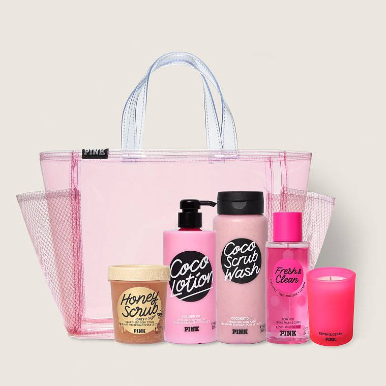 

Набор косметики для тела Victoria's Secret PINK Coco в прозрачной сумке 5 ед