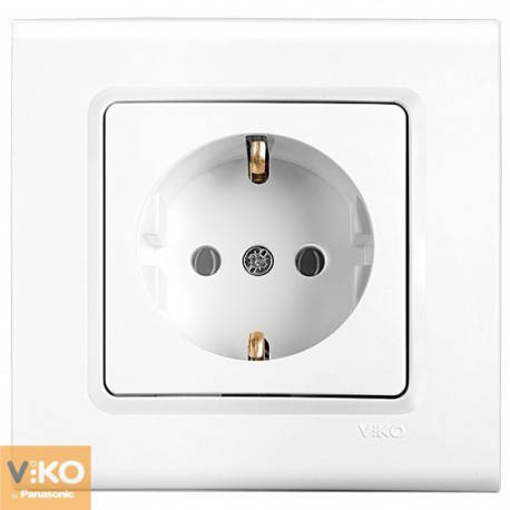 

Розетка с заземлением Viko Rollina, белая