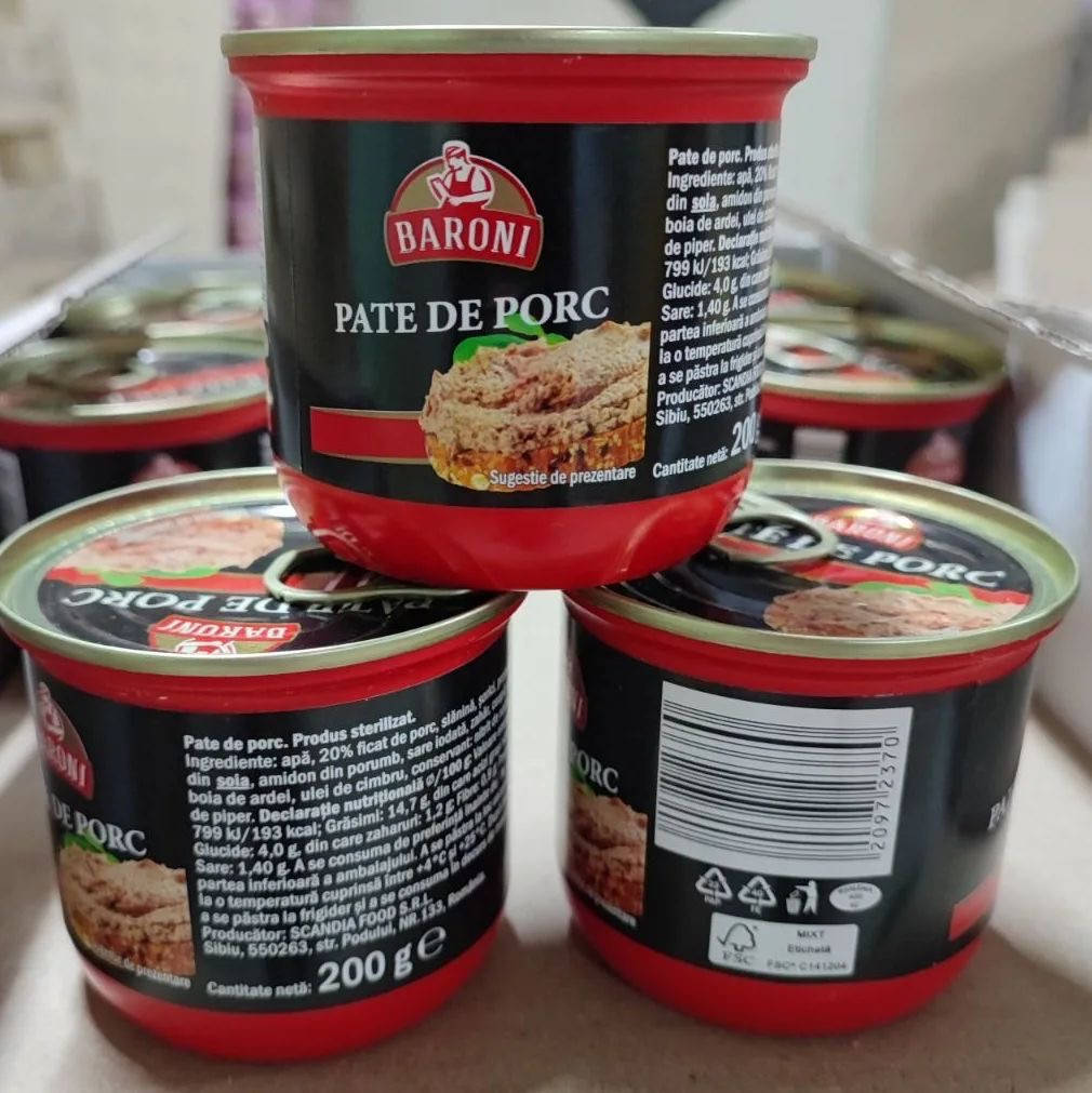 

Паштет "Baroni" Pate de Porc 200 г Румунія