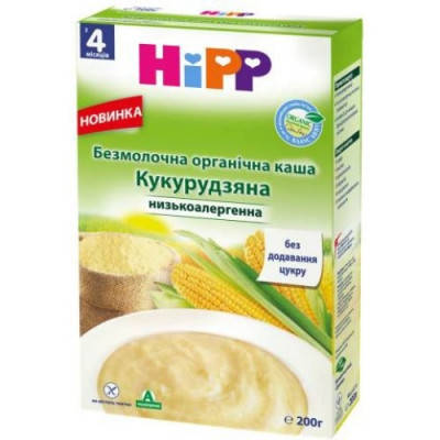

Hipp Безмолочна органічна каша «Кукурудзяна» с 4 мес