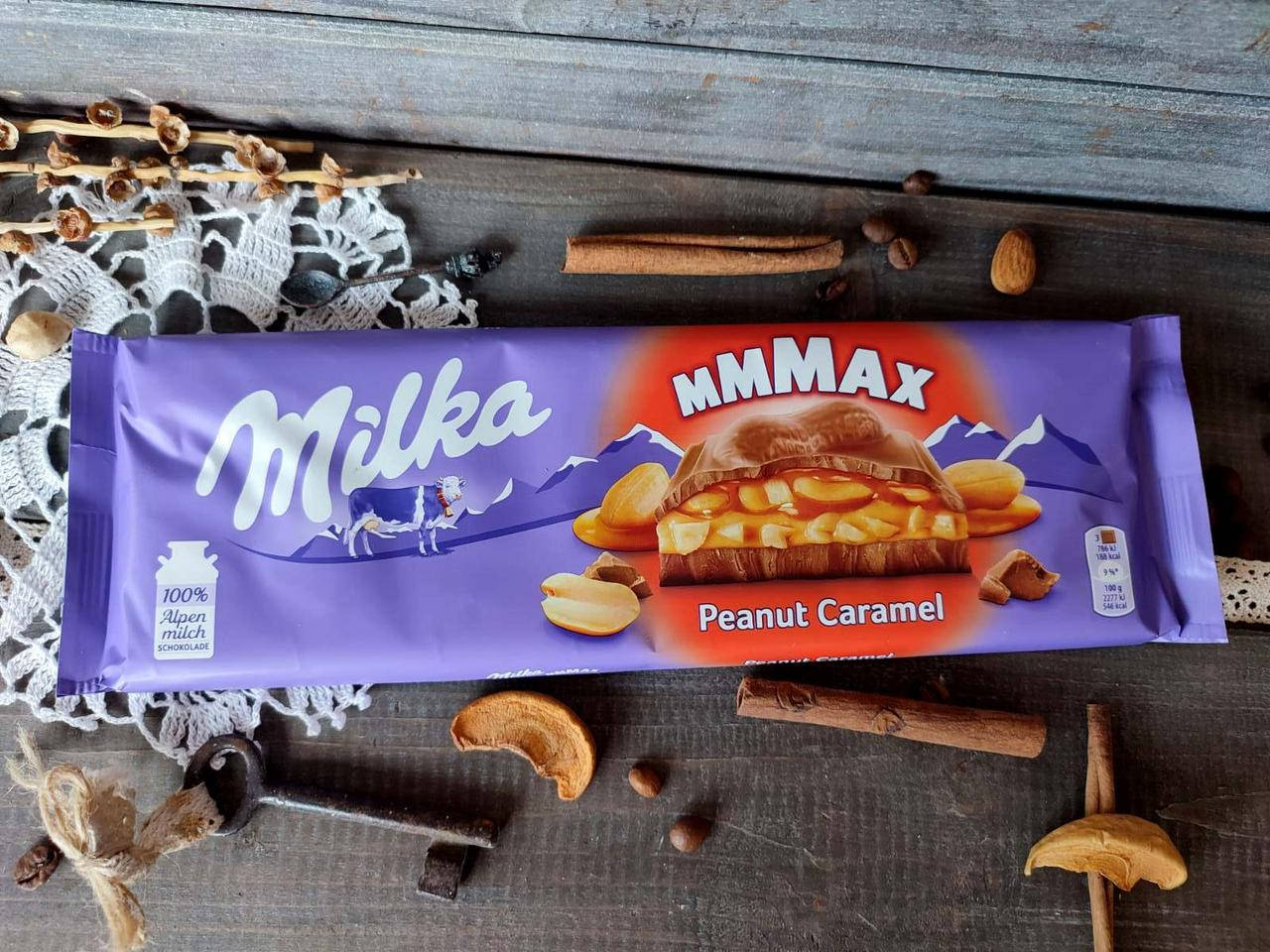 

Молочный шоколад Milka Peanut Caramel 300 гр с арахисом и карамелью