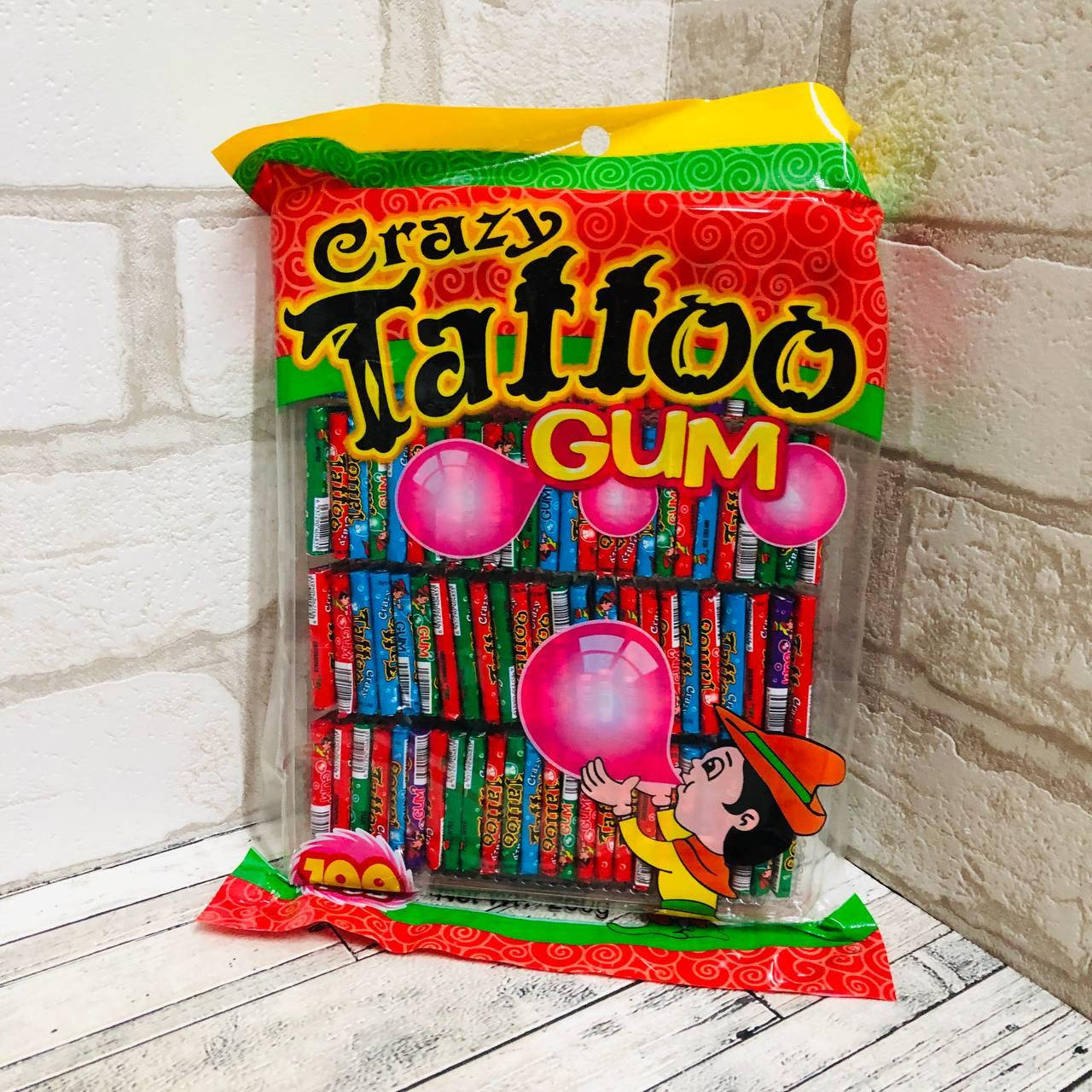 

Жевательная резинка Crazy Tattoo Gum ЖВАЧКА С ТАТУ 100 шт