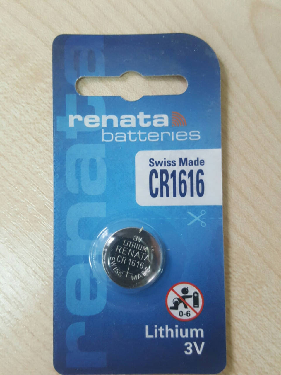 

Дисковая батарейка RENATA Lithium Cell 3V CR1616 (50mAH)