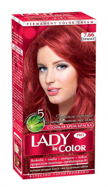 

Lady in color краска для волос №7.66 Гранат