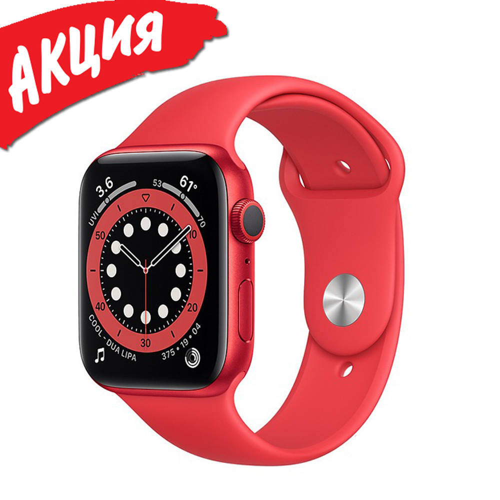 

Умные смарт часы Smart Watch Series 6 android iOS Фитнес трекер с тонометром и микрофоном 44mm Красный