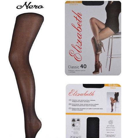 

Капроновые колготы ТМ Elizabeth 40 den чёрные размер, Черный
