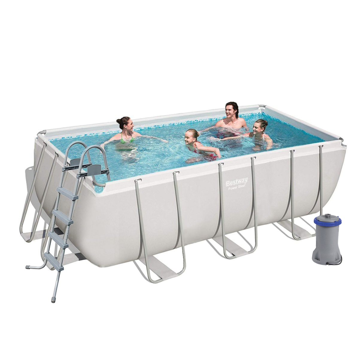 

Каркасный бассейн Bestway 56456 Power Steel Frame Pool (Объем 8124 л, 2006 л/ч, 412 х 201 х 122см)