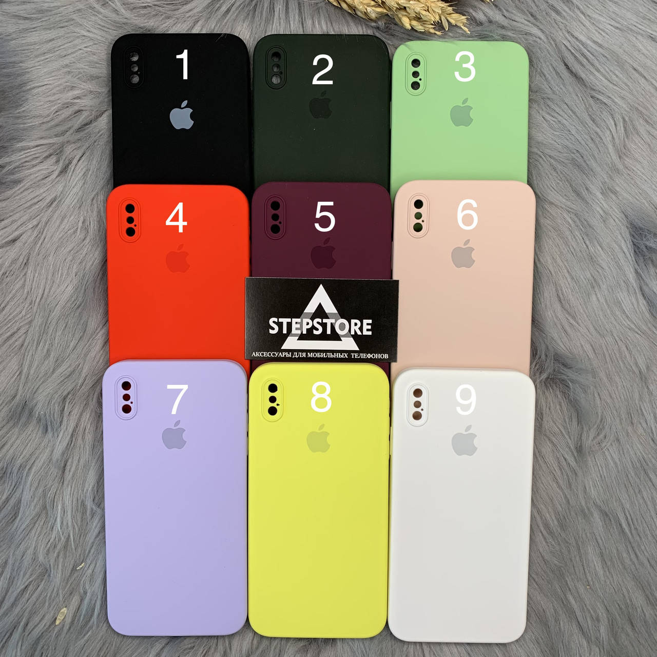 

Чехол квадратный Silicone case cover для iPhone Xs max 6.5 Full camera 360 с закрытым низом и камерой, Черный