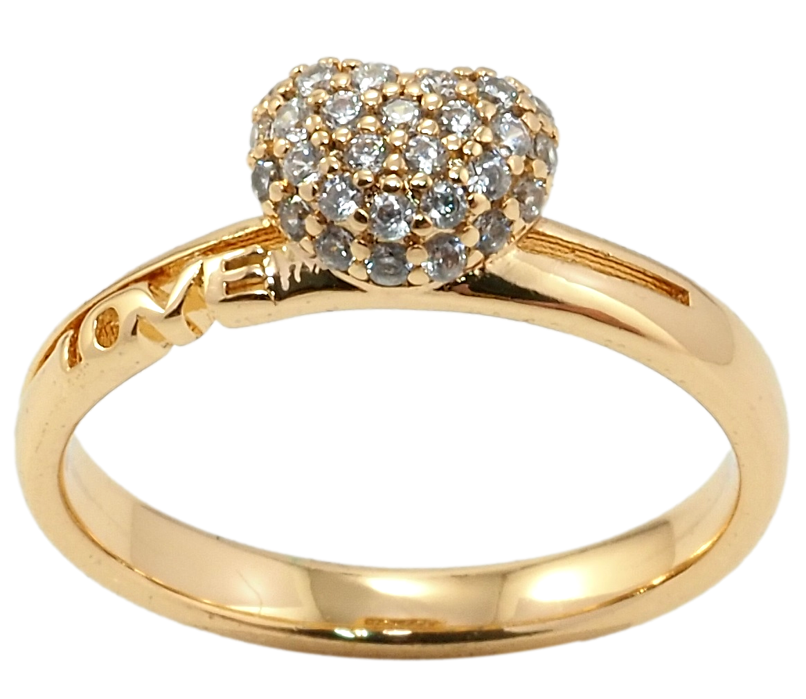 

Кольцо Xuping Позолота 18K "Сердце с цирконием" р.17,18.5
