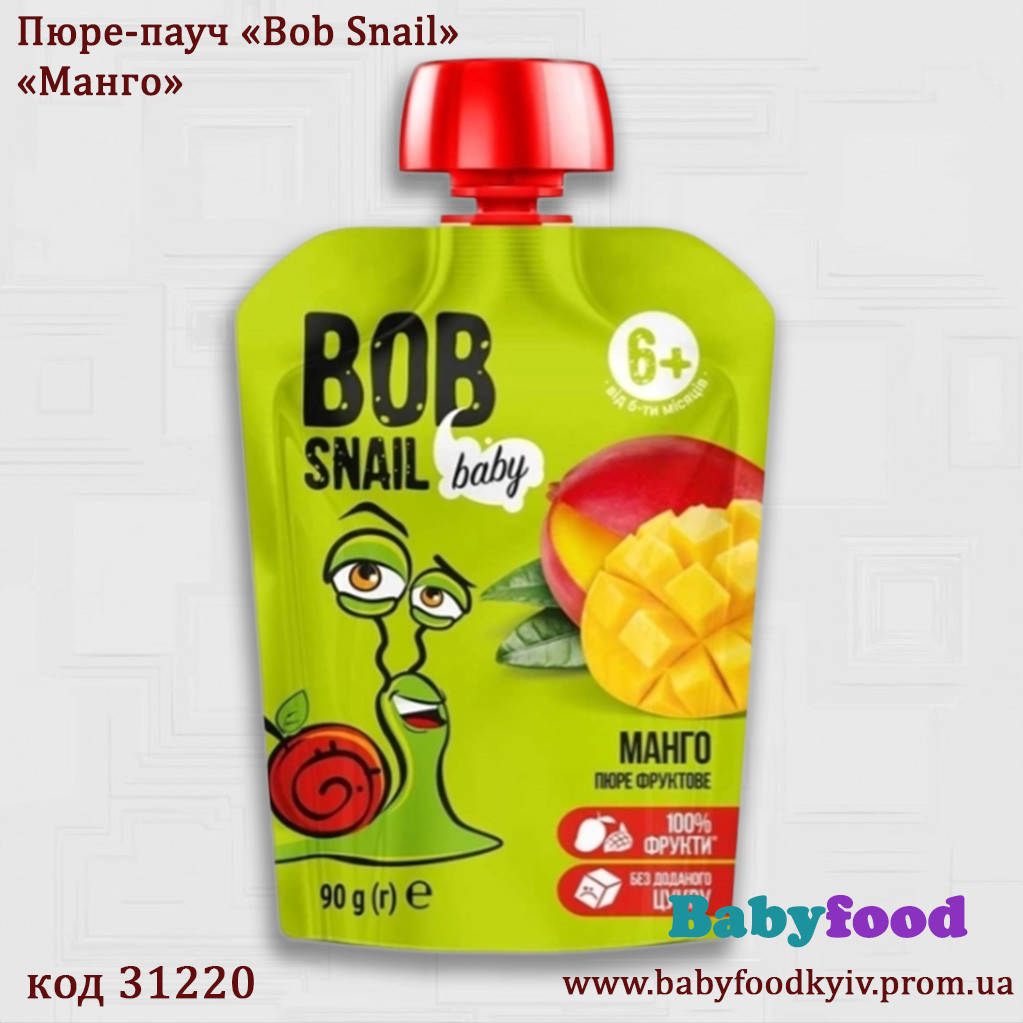 

Пюре фруктовое Bob Snail Pouch Манго, 90 г