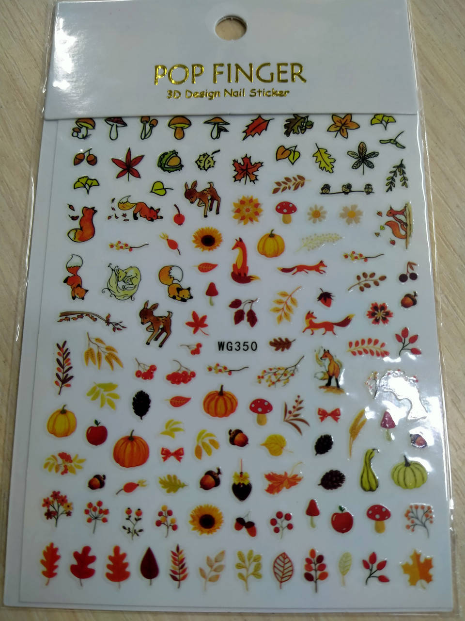 

3 Д наклейка слайдер для дизайна ногтей осень