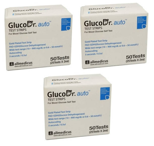 

Тест-полоски GlucoDr A (AGM 4000) №50 - 3 уп. (150 шт