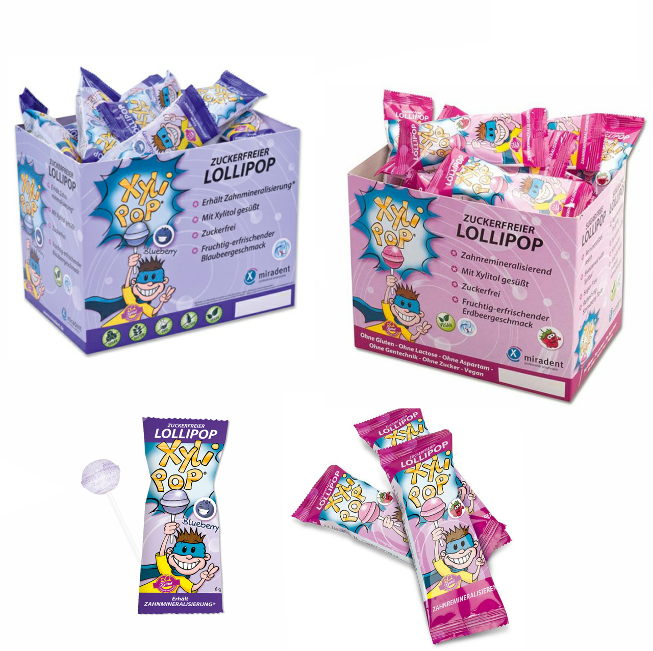 

Леденец с ксилитом miradent XyliPOP ассорти (25 шт черника + 25 шт клубника) 50 шт