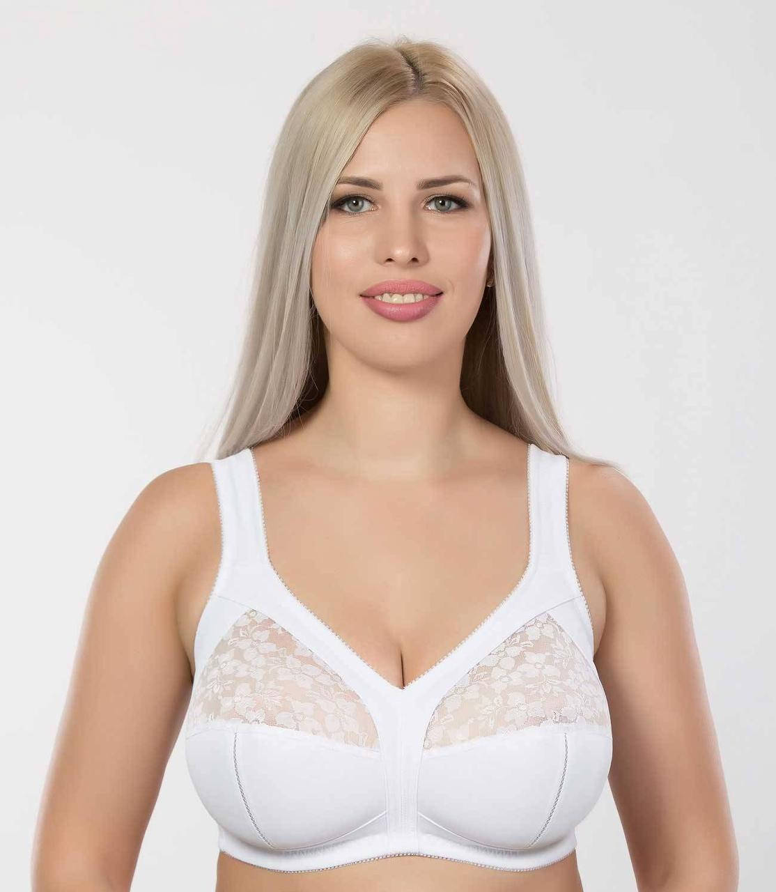 

Бюстгальтер без косточек с вставками из кружева 95G, Белый