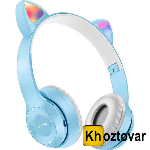 

Беспроводные наушники Y47 Cat Ear | Светящиеся кошачьи ушки, Голубой