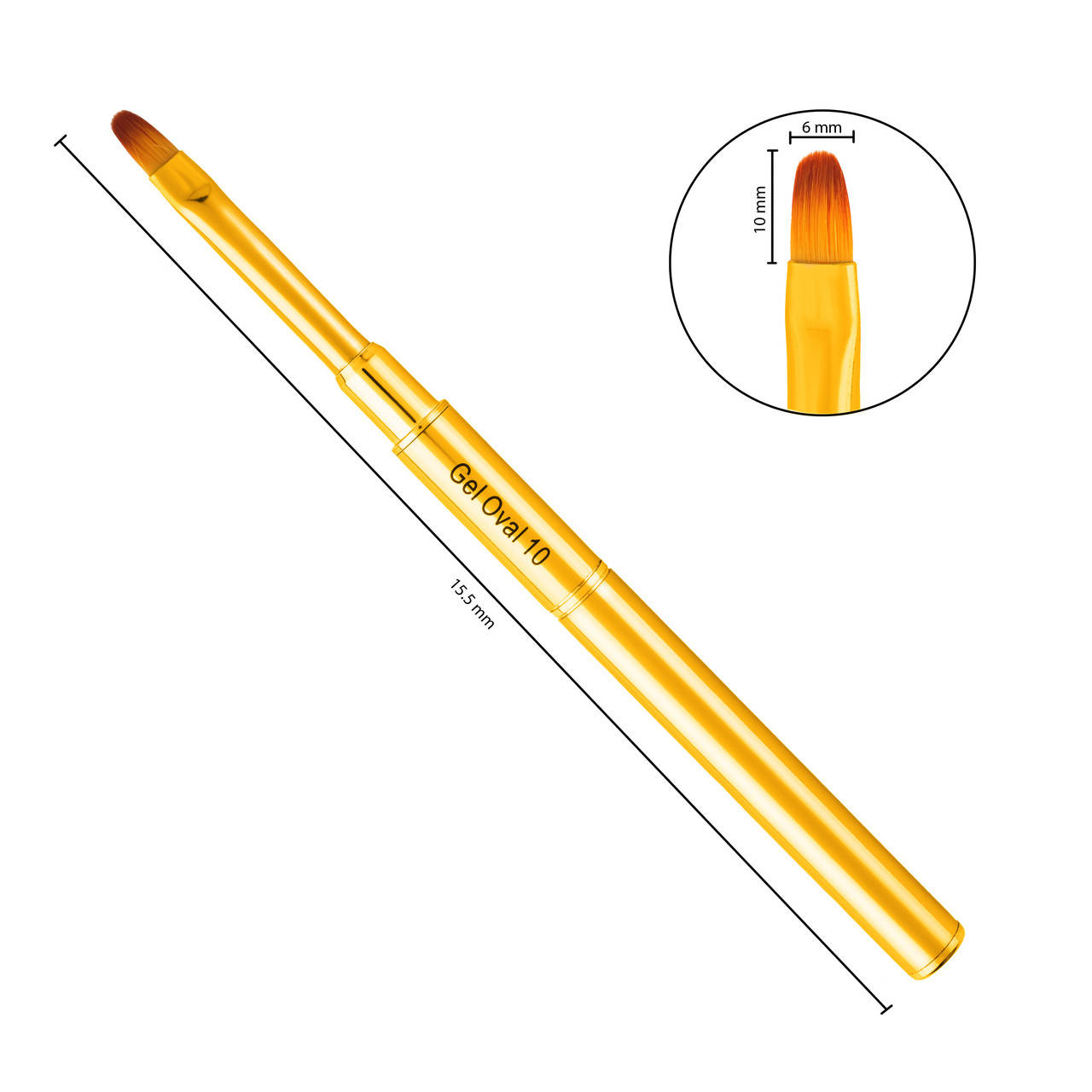 

Кисточка для маникюра Gel Oval 10 мм