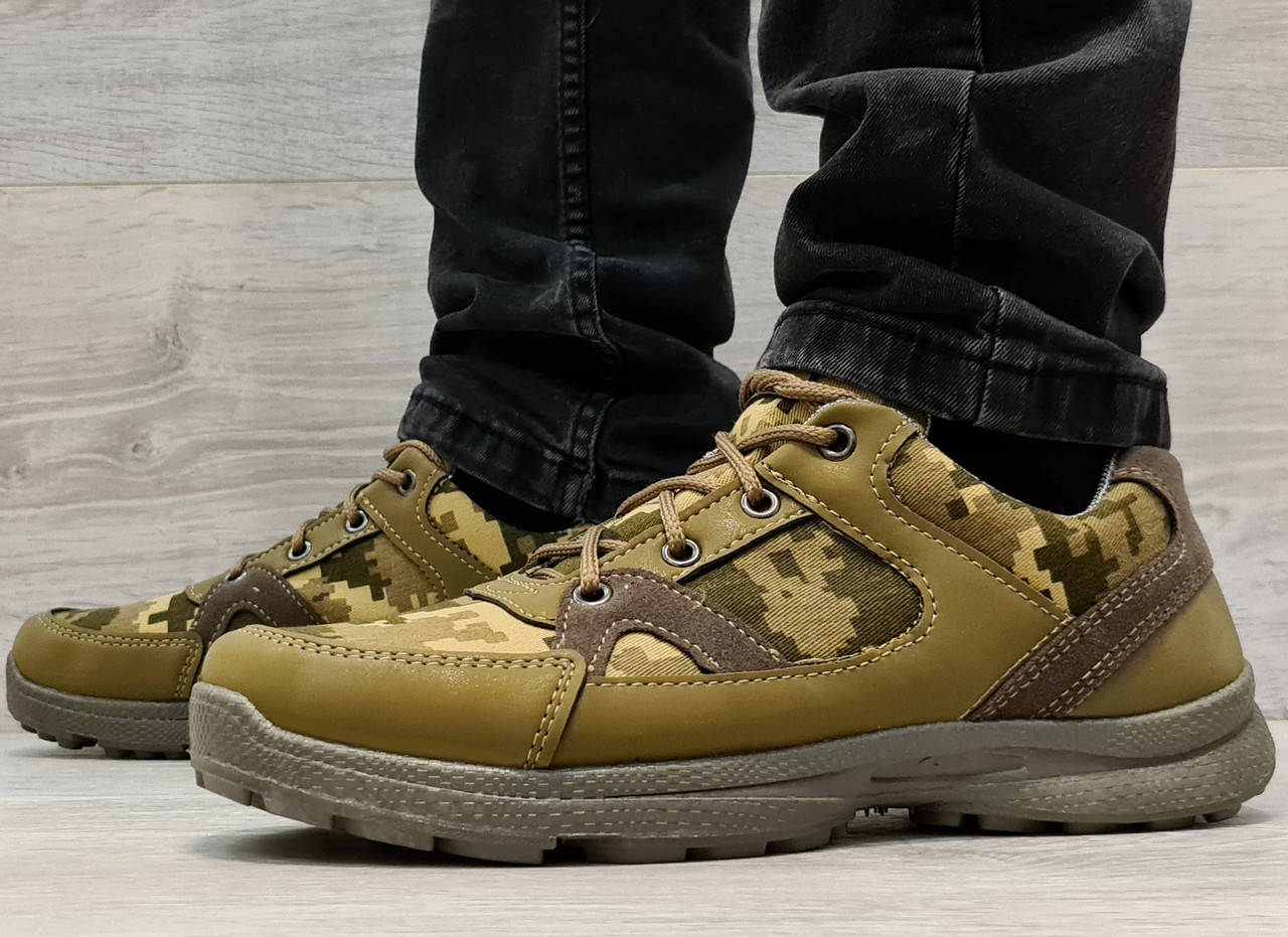 

Кроссовки мужские тактические камуфляж пиксель + хаки (П-15143)