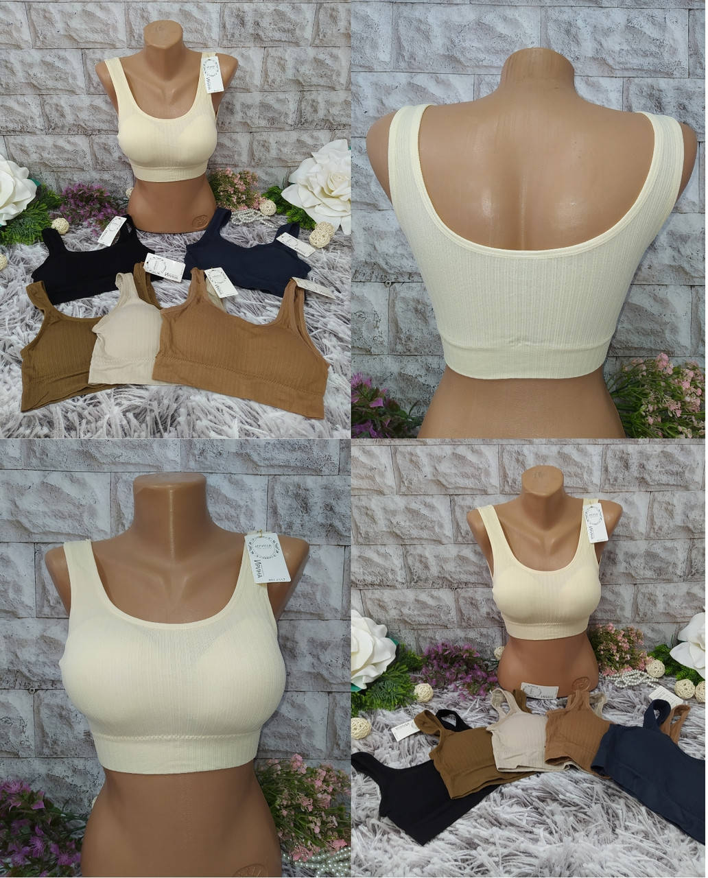 

Женский спортивный лифчик топ размер 44-46-48 (2117), Разные цвета