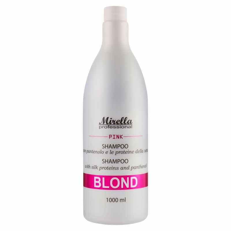 

Шампунь для светлых, седых и поврежденных волос "Теплый оттенок" Mirella Professional Blond Pink Shampoo 1000