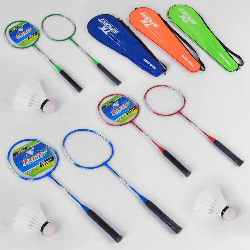 

Бадминтон С 40178 (50) "TK Sport" 3 цвета, воланчик EVA, 2 ракетки в чехле