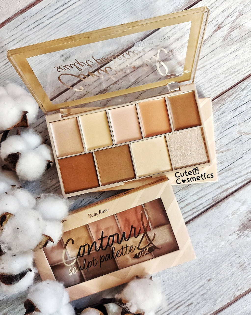 

Набор хайлайтеров + скульпторов для лица Ruby Rose Contour & Sculpt Palette Light.