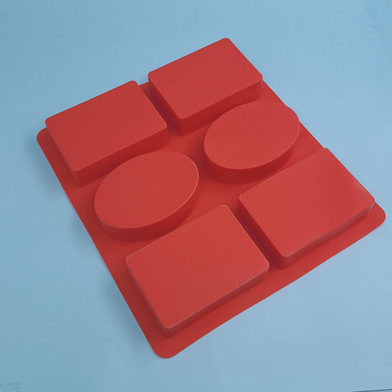 

Силиконовая форма для евро-десертов овалы-прямоугольники с оттиском - 6 шт