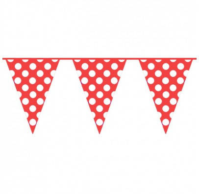 

Гирлянда-флажки Горох красный F-9035310