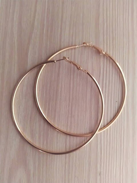 

Серьги кольца золотистые, большие сережки кольца