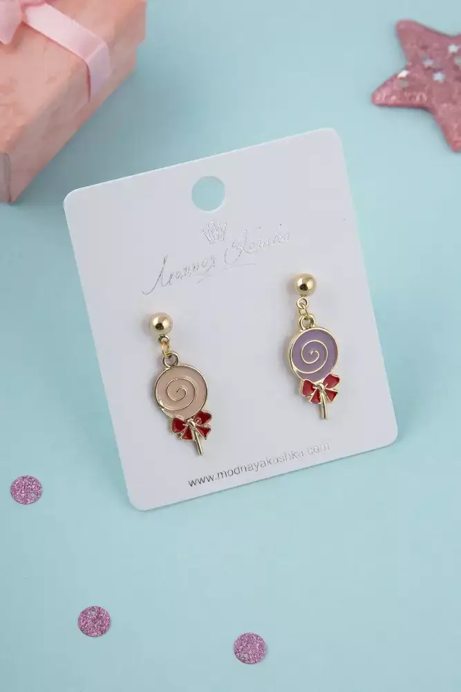 

Серьги креативные Конфетка с бантиком