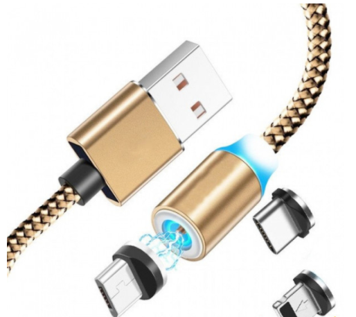 

Магнитный кабель X-Cable Magnetic 360 3 in 1, золотистый (KG-3089)