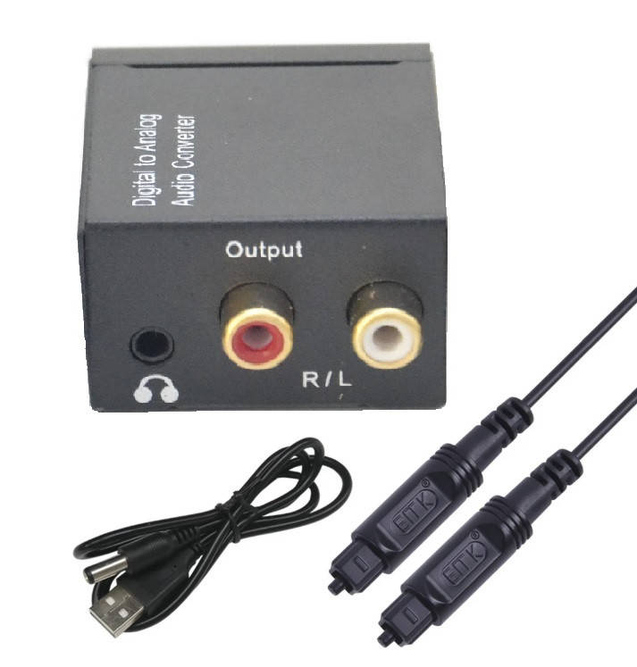 

ЦАП Конвертер звука оптический декодер цифровой на jack 3,5-мм наушники аналоговый преобразователь, Черный