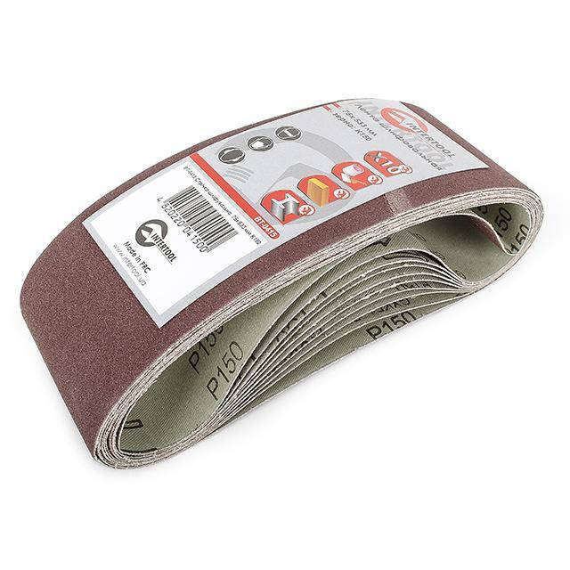 

Лента шлифовальная 75x533 мм, зерно 150, уп. 10 шт. INTERTOOL BT-0415