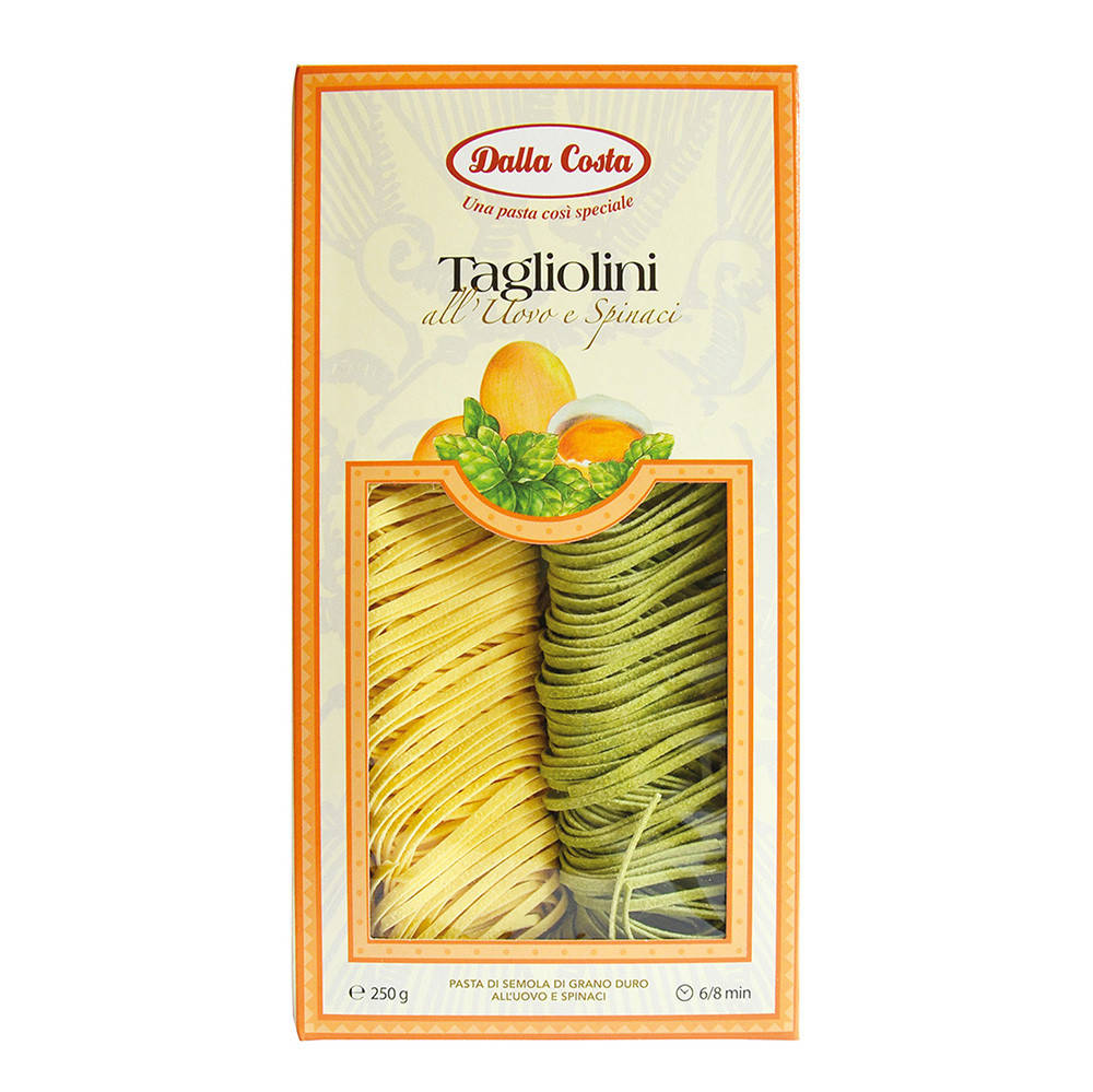 

Макароны DALLA COSTA Tagliolini с яйцом и шпинатом 250г, 10шт/ящ