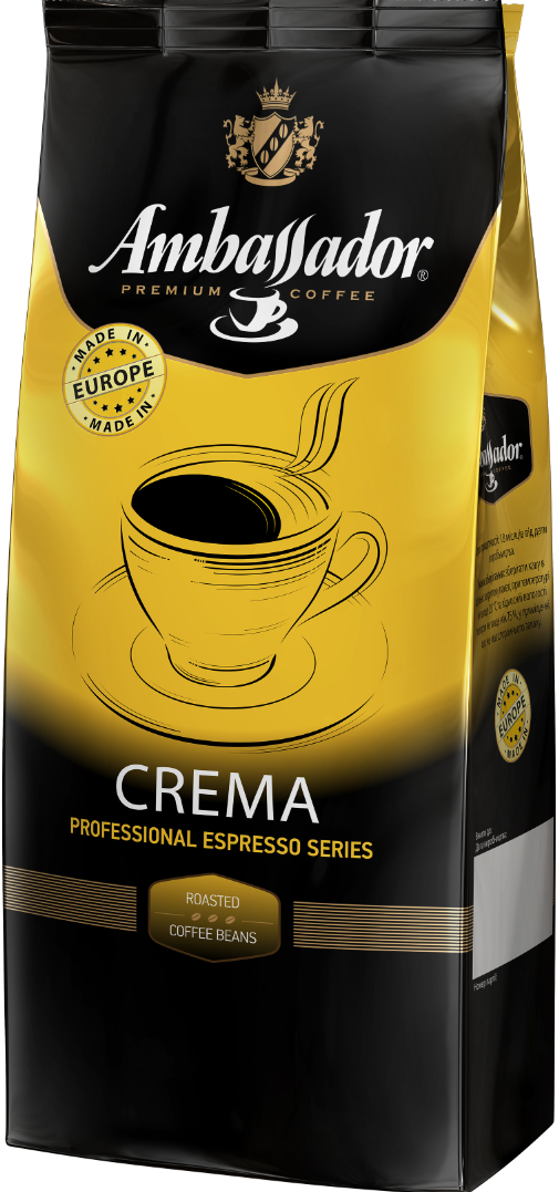 

Кофе в зернах Ambassador Crema 1кг Польша Амбассадор Крема зерно