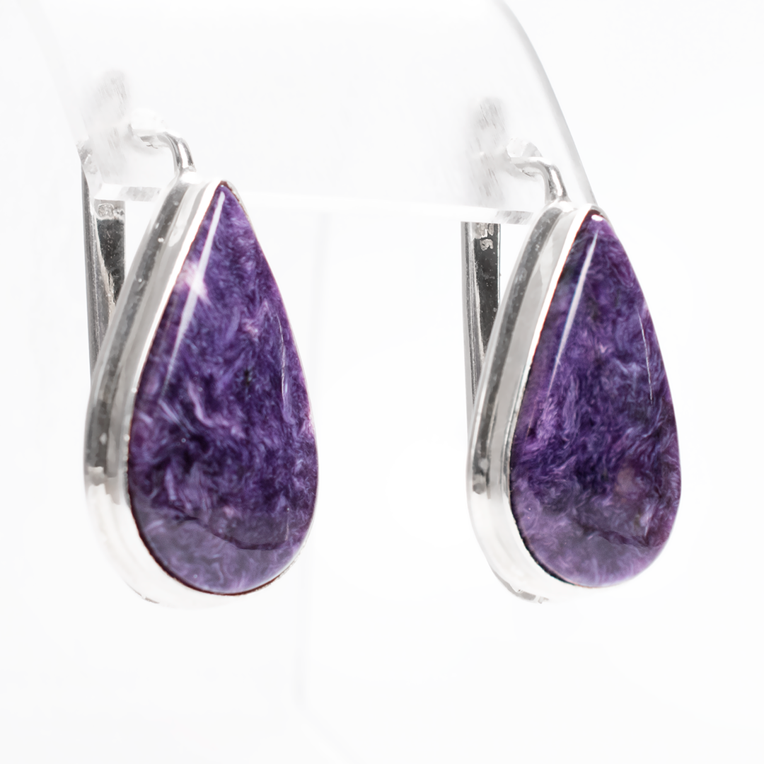 

Чароит серебряные серьги, 1757КЦЧ