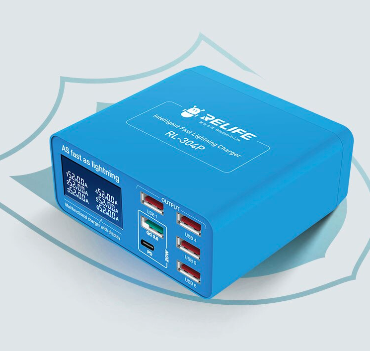 

Быстрое зарядное устройство RELIFE RL-304P (4 USB + 1 PD 3.0 + QC 3.0)