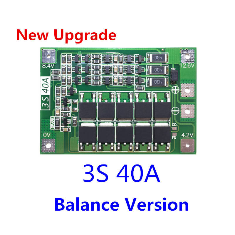 

Контроллер BMS 3S 40A с балансировкой плата защиты PCM