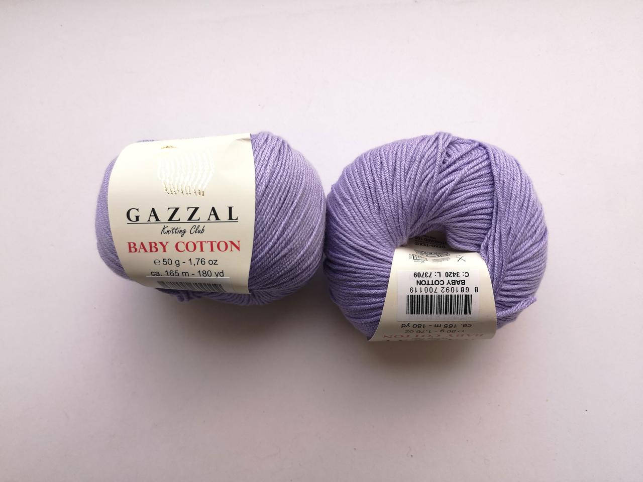 

Пряжа для вязания Беби Коттон Gazzal Газзал (Baby Cotton Gazzal) 3420 сиреневый