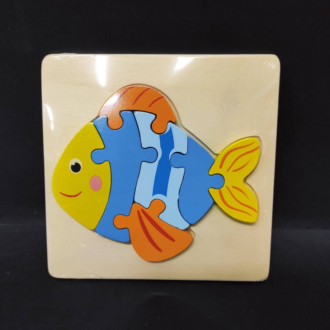 

Деревянная игрушка рамка-вкладыш пазл Рыбка MD 1771