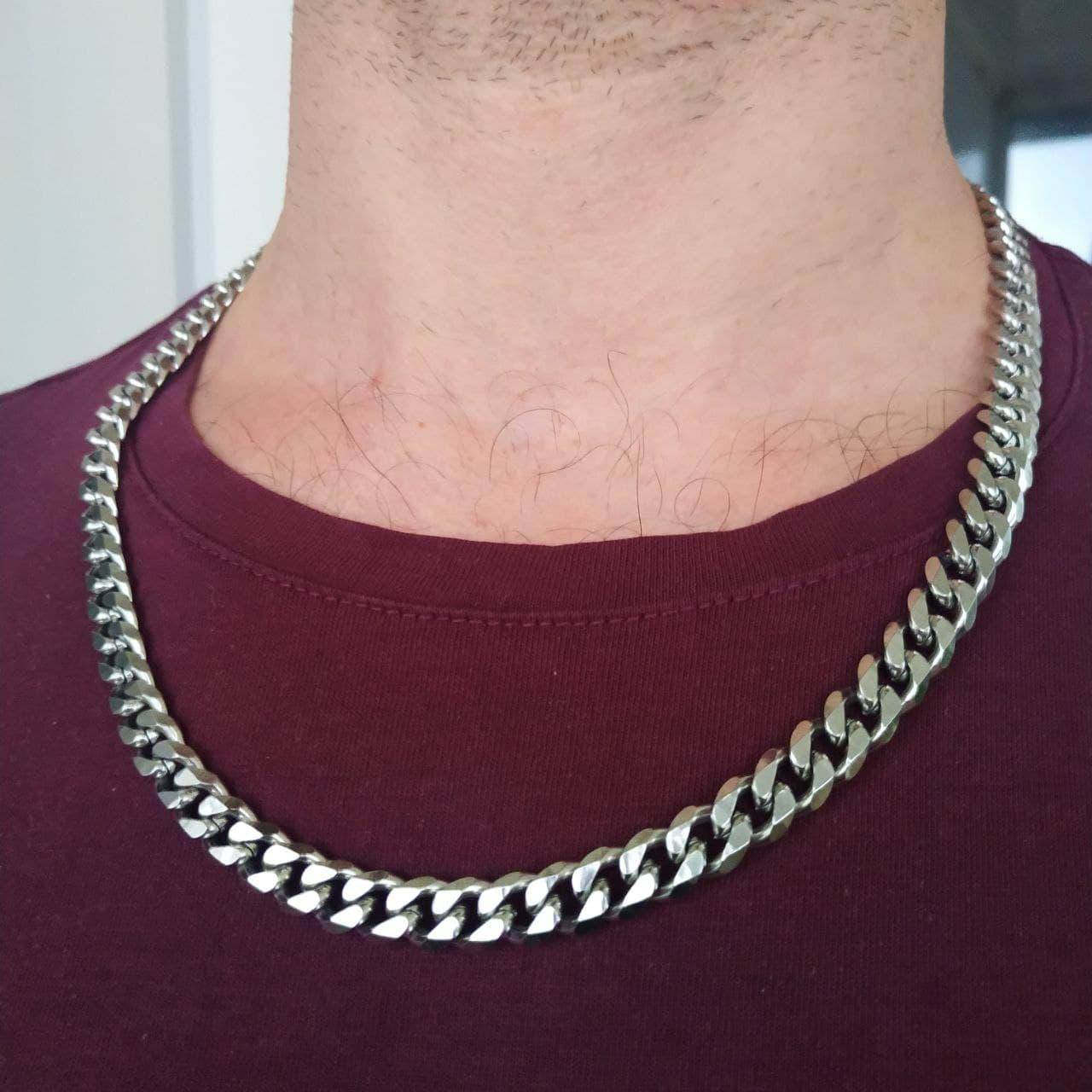 

Цепочка мужская из нержавеющей стали Steel Braiding. Кубинское плетение. 9мм*56см