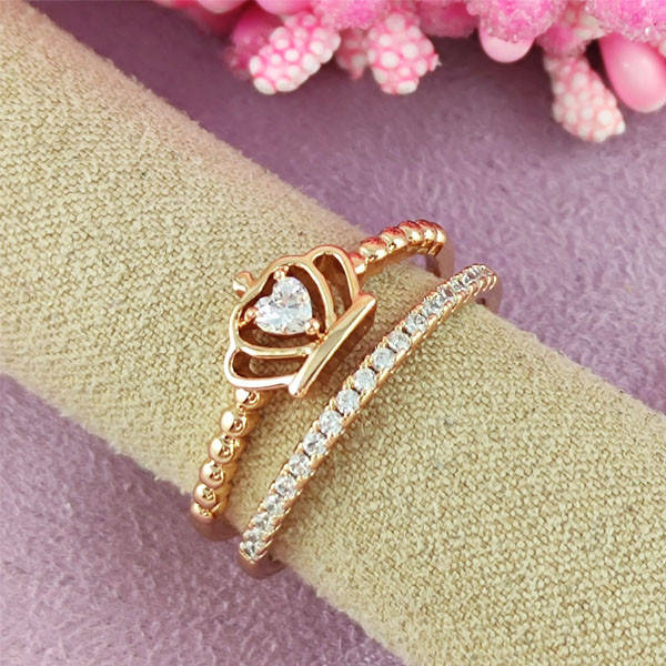 

Кольцо Xuping Корона медицинское золото позолота 18К 18-19